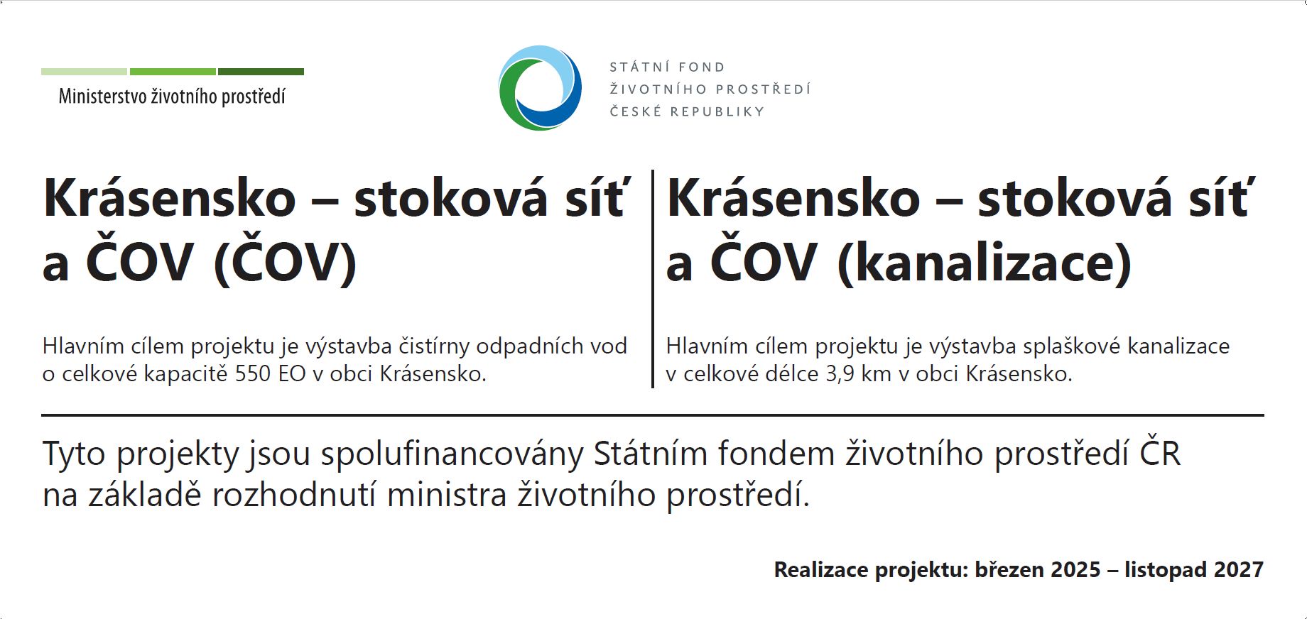 ČOV a stokova sit Krasensko